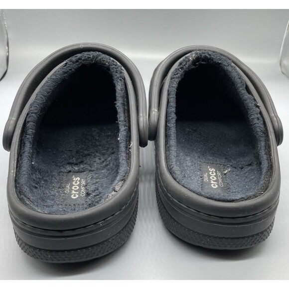 Classic Fleece Lined Clog Crocs Dual Comfort Unisex Black Womens 8 Mens 6 - Picture 4 of 8